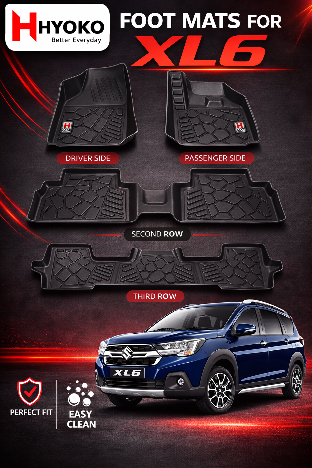 TPE Car Mats for XL6 2022-present custom fit HYOKO