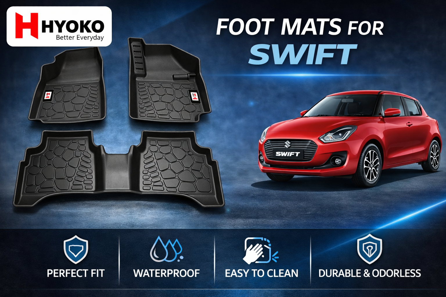 TPE Car Mats for Swift 2018-present custom fit HYOKO