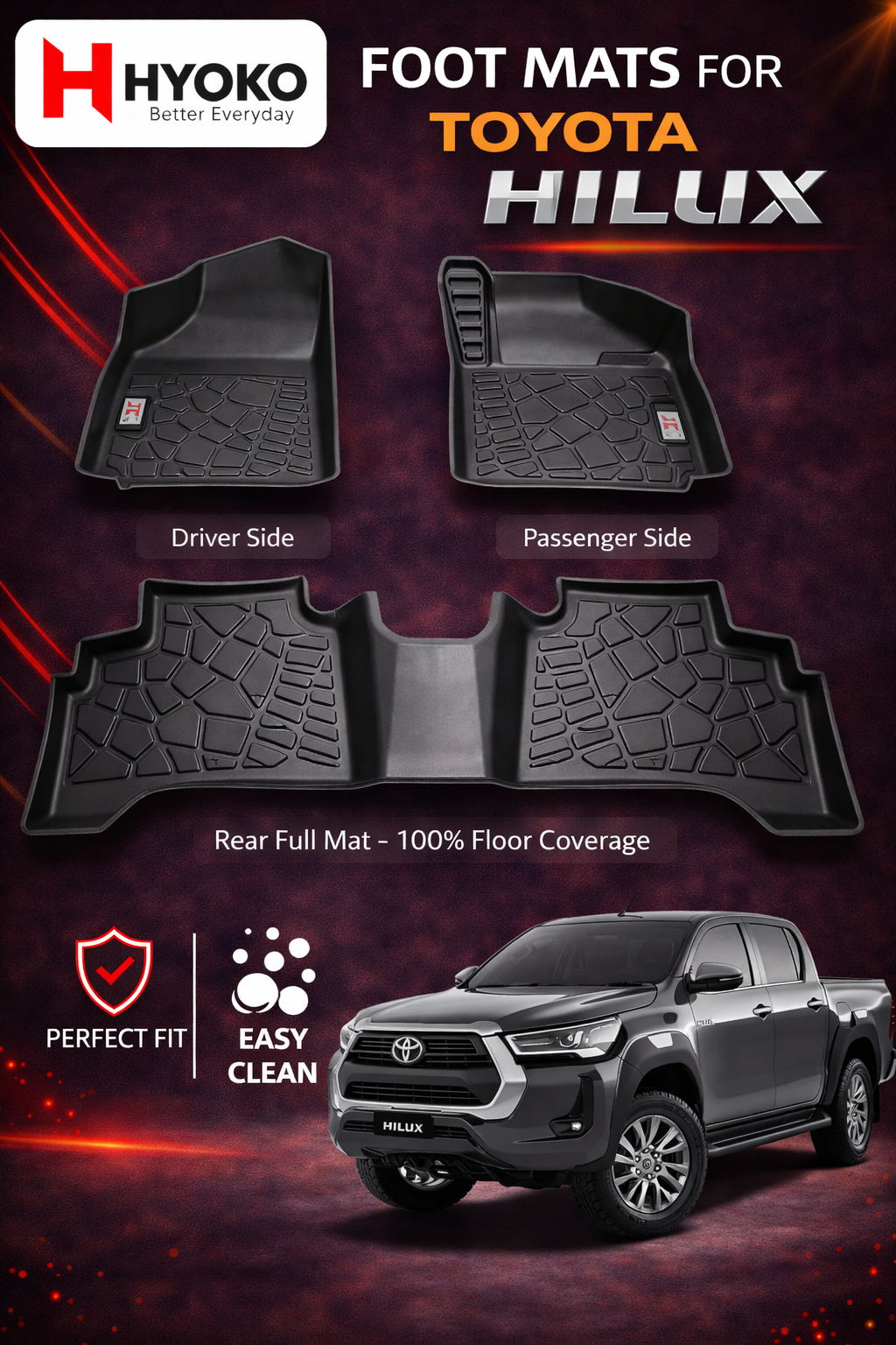 Foot Mats for Hilux (AT) (2022– )