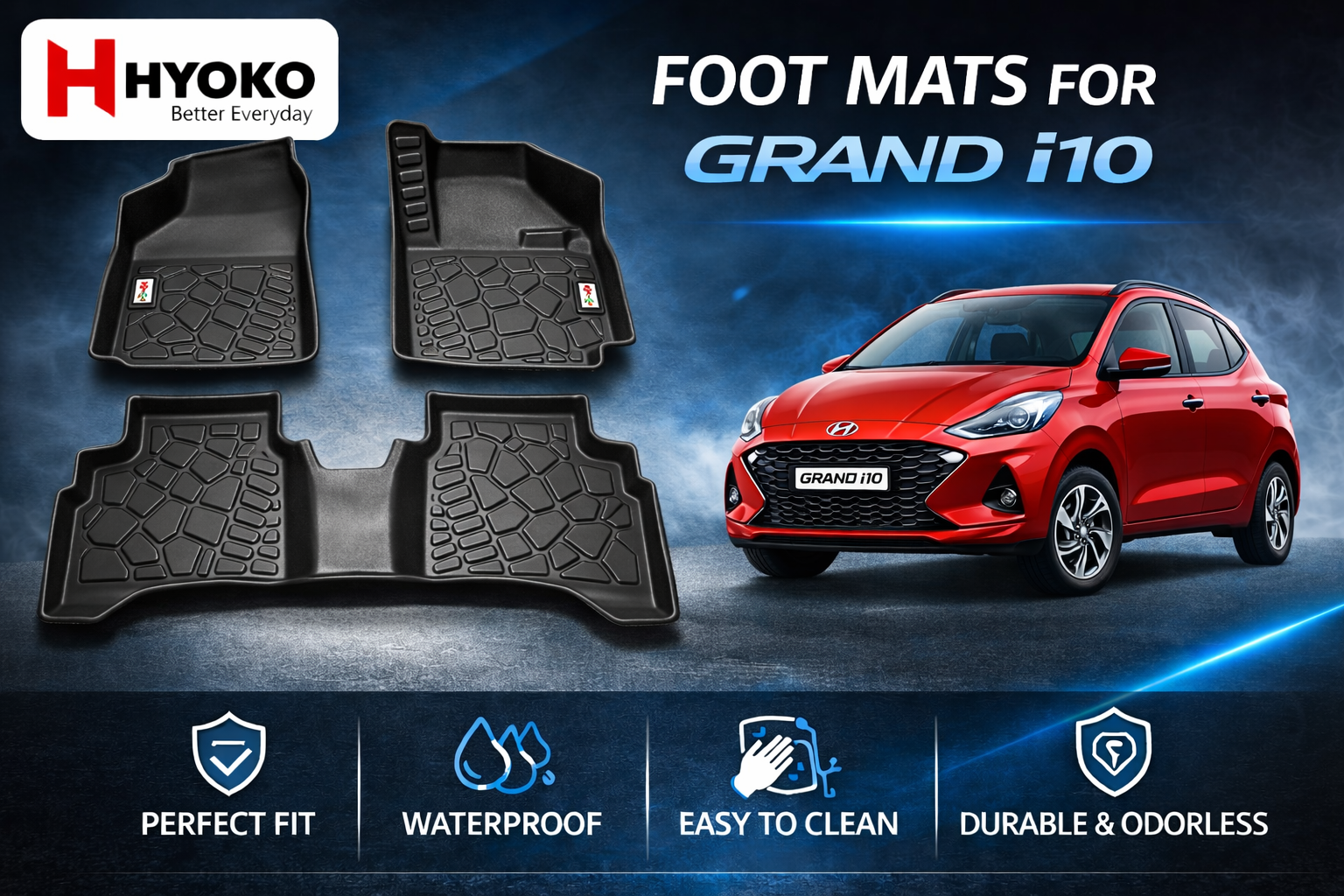 Foot Mats for Grand i10 Nios (2019– )