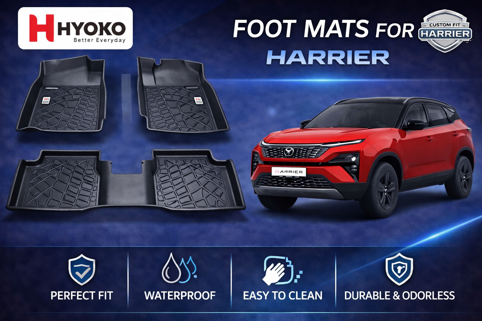 TPE Car Mats for Harrier AT 2019-present custom fit HYOKO